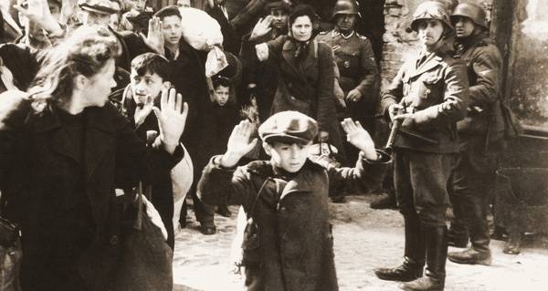 Child Held at Gunpoint by Nazis